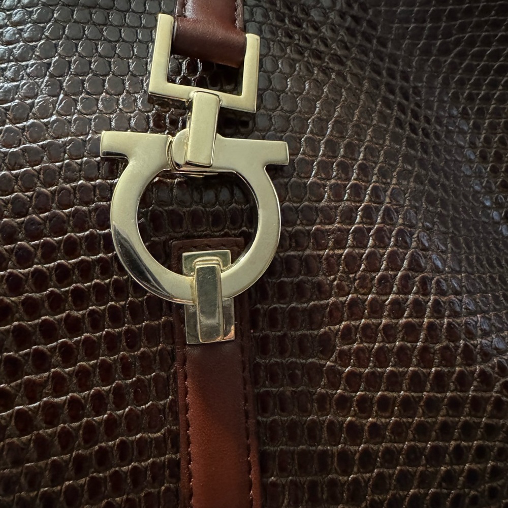 Salvatore Ferragamo Brown Leather Hobo Bag EUC Has COA - Picture 10 of 11